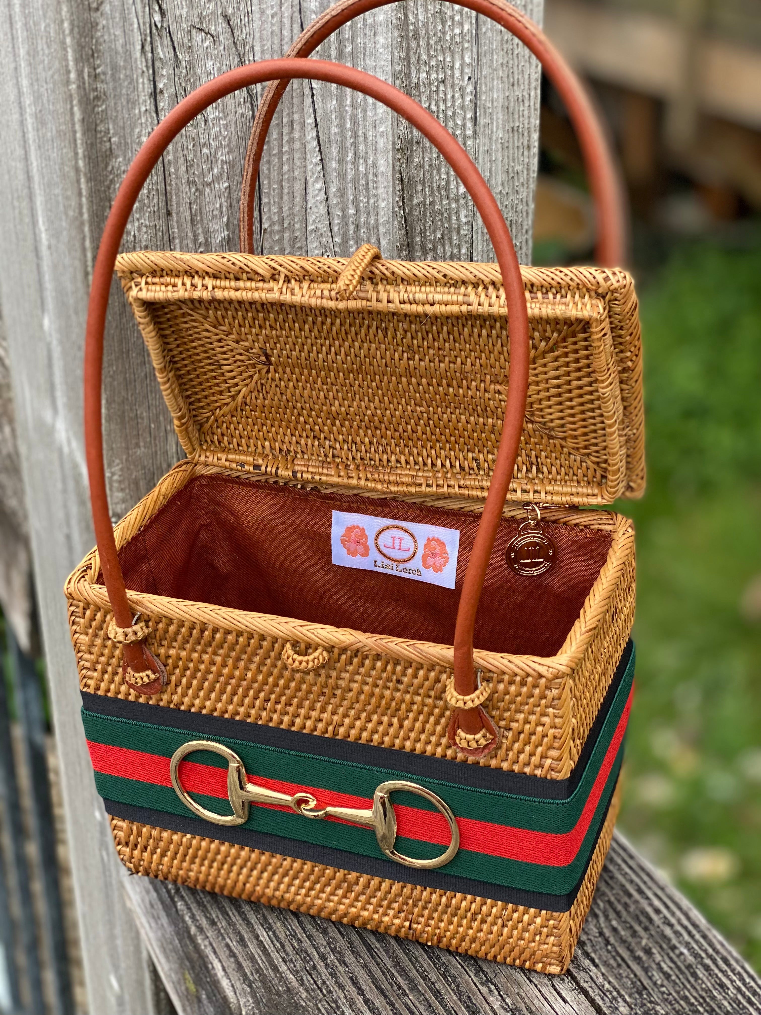 Emory blk/ red green stripe layer large snaffle front/open