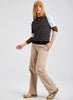 Womens Thin Stripe Sweater W Wide Stripe Sleeve