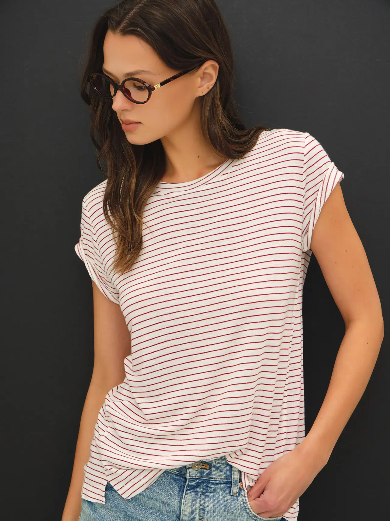 Martha Round Neck Relaxed Basic Tee