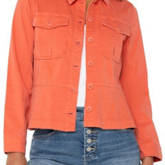 Peplum Hem Trucker Jacket