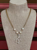 CZ stirrups w/pearls Gold Chain NW-24-67