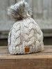 Cable Knit Pom Hat Cream