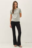 Faux layered Essential Sweater Tee, heather grey-front