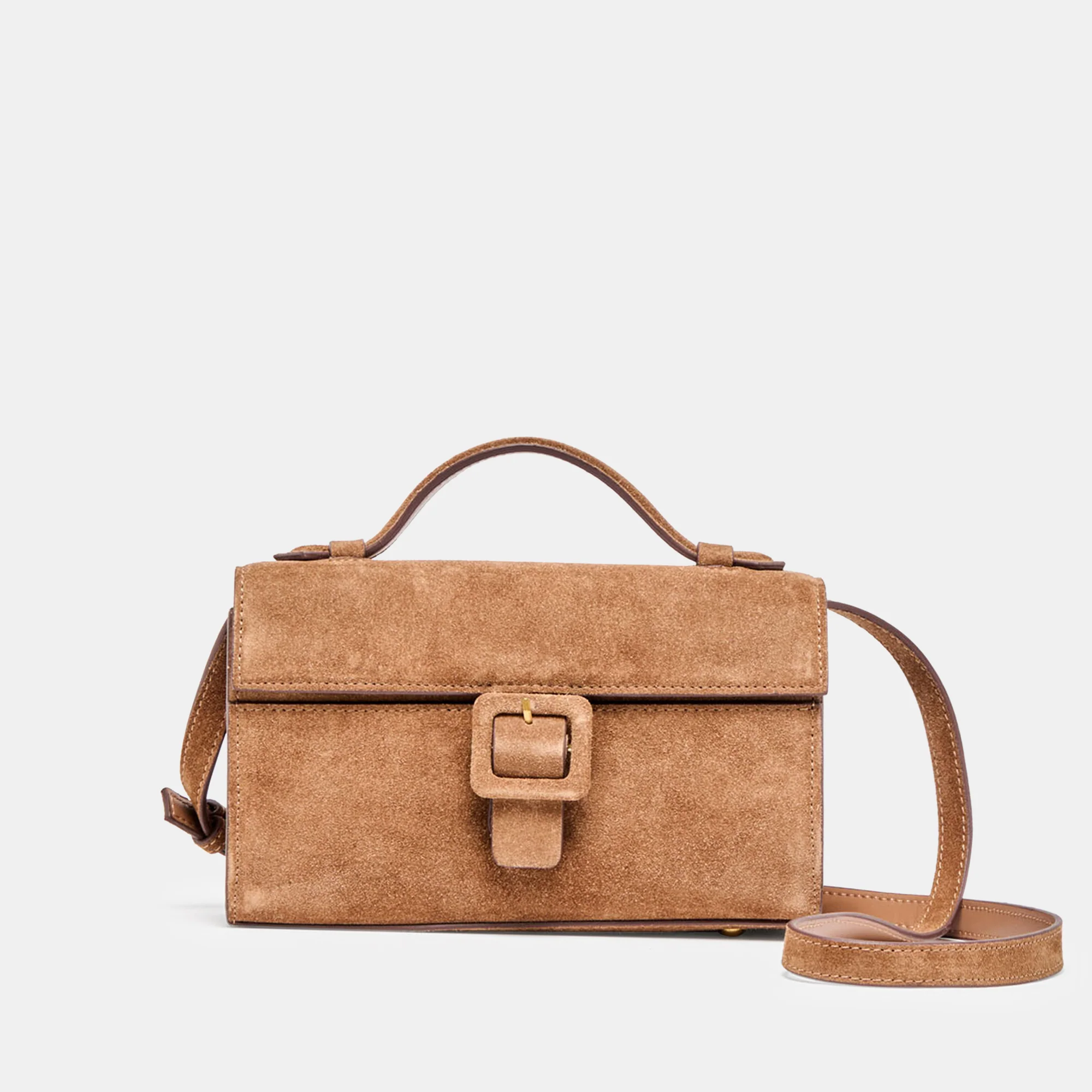 CHRIS Top Handle Crossbody | Camel front