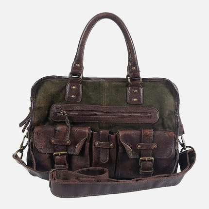 Boomsma | Leather Messenger Laptop Bag with Pockets