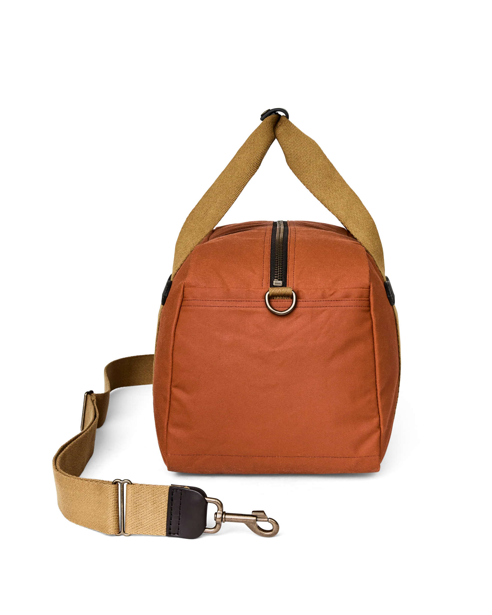 tin cloth small duffle bag rust side 