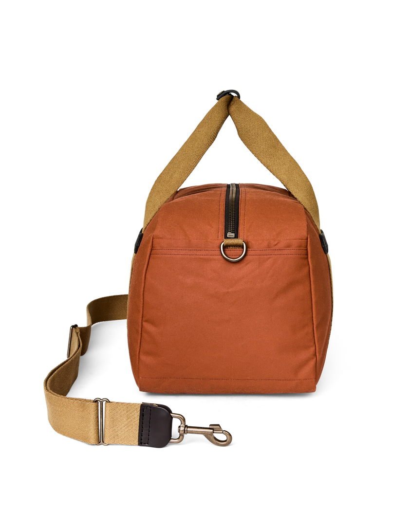 tin cloth small duffle bag rust side 