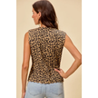 Button Up Leopard Vest With Scallop Edge Detail back