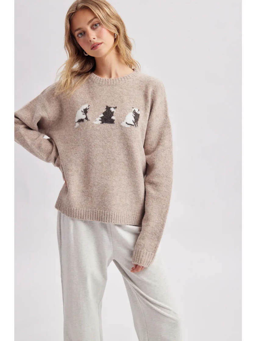 CAT TRIO GRAPHIC SWEATER