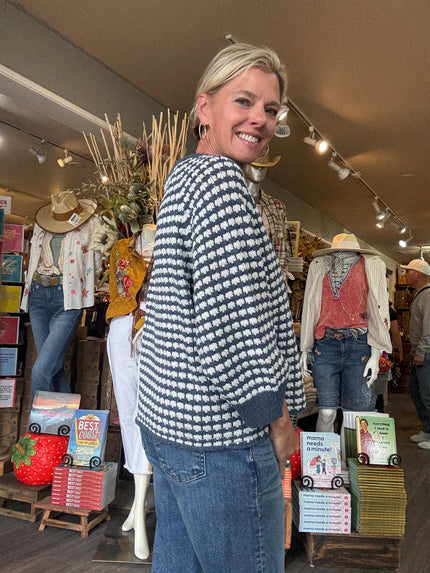 Womens Gingham Sweater