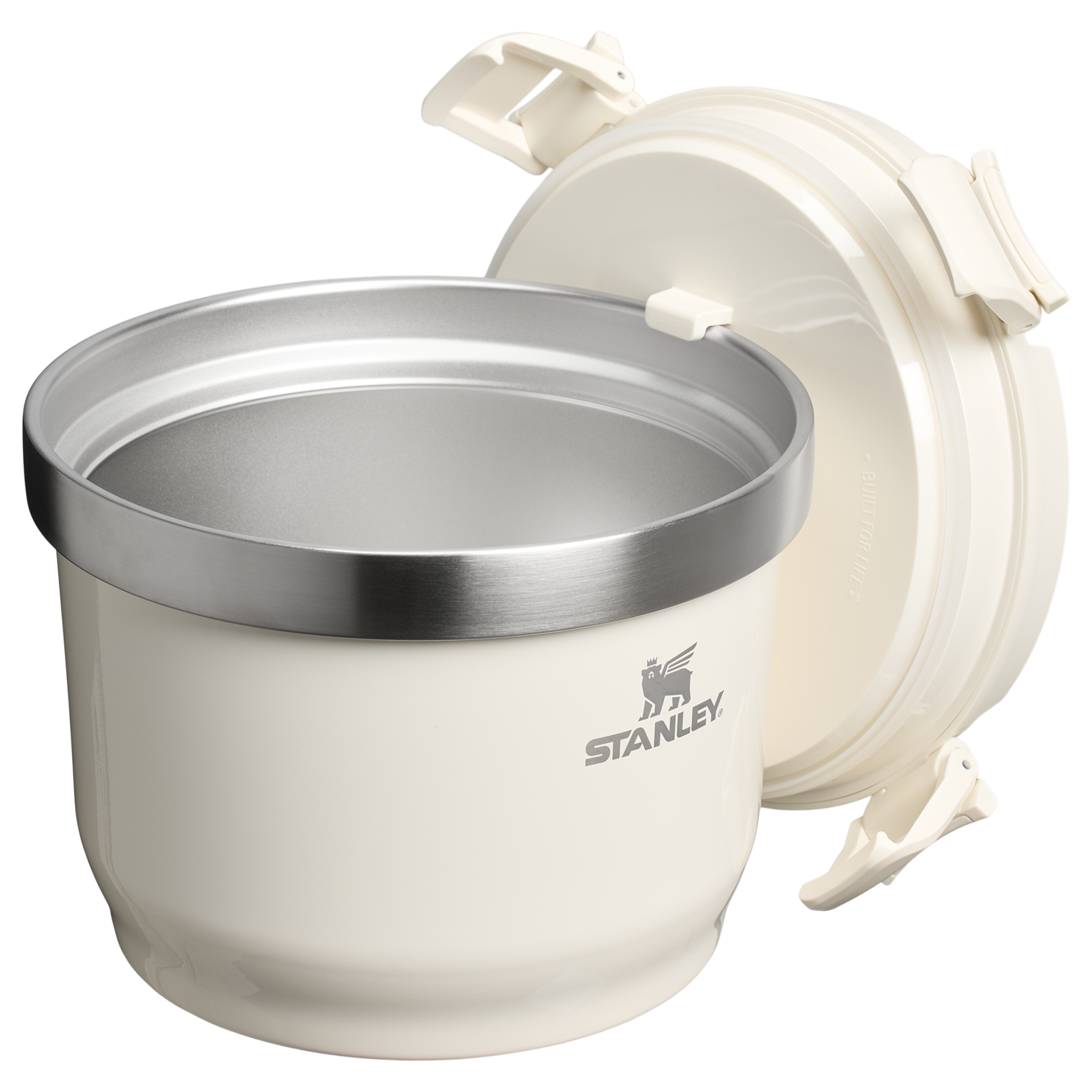 THE FRESH-TO-TABLE STAY HOT CROCK | 3 QT cream gloss lid hooked on crock