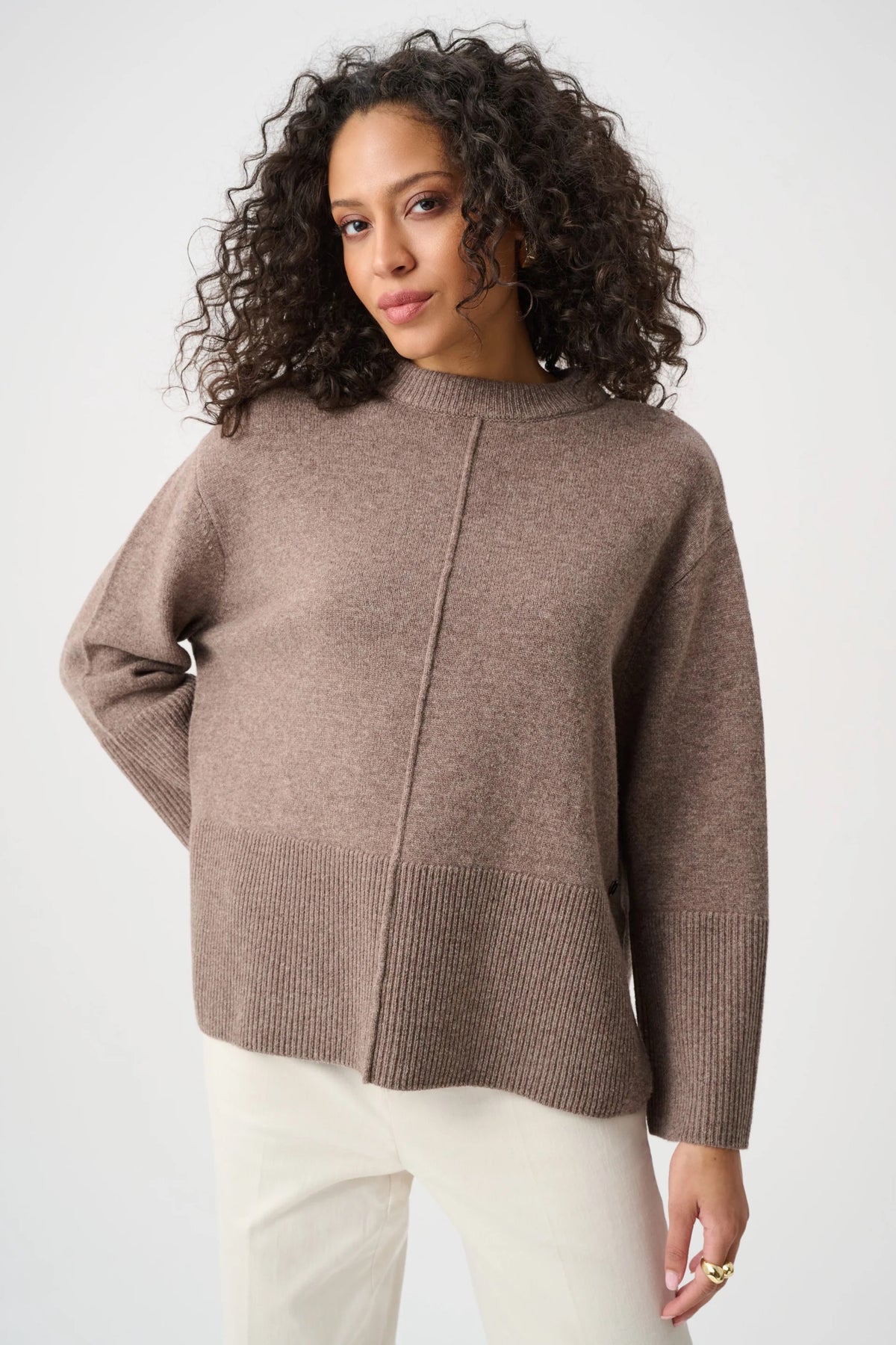 Whitney Button-Back Wool Sweater