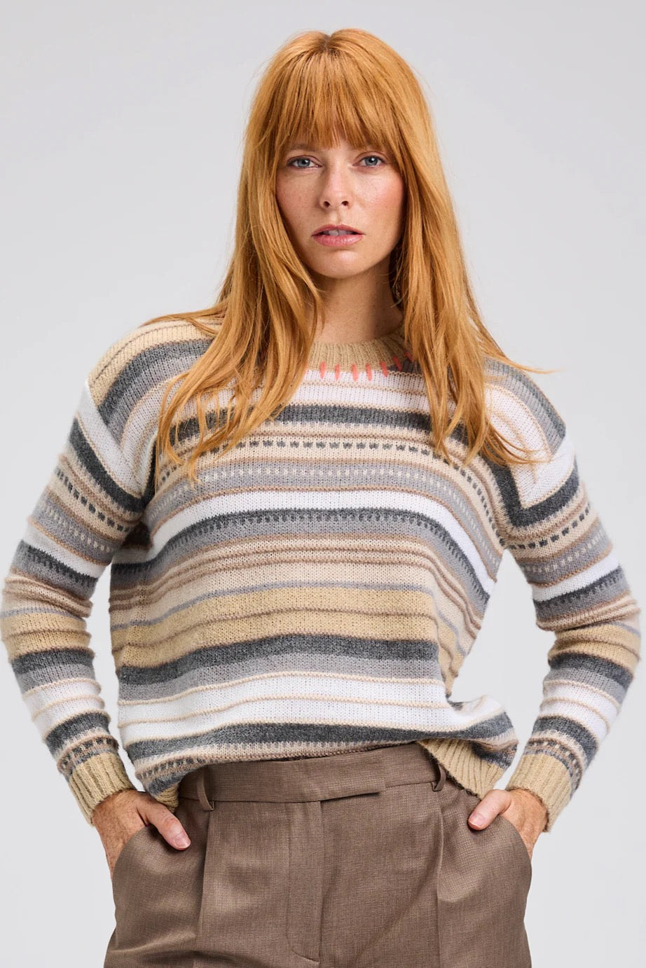 Mohair Stripe Goose mix front