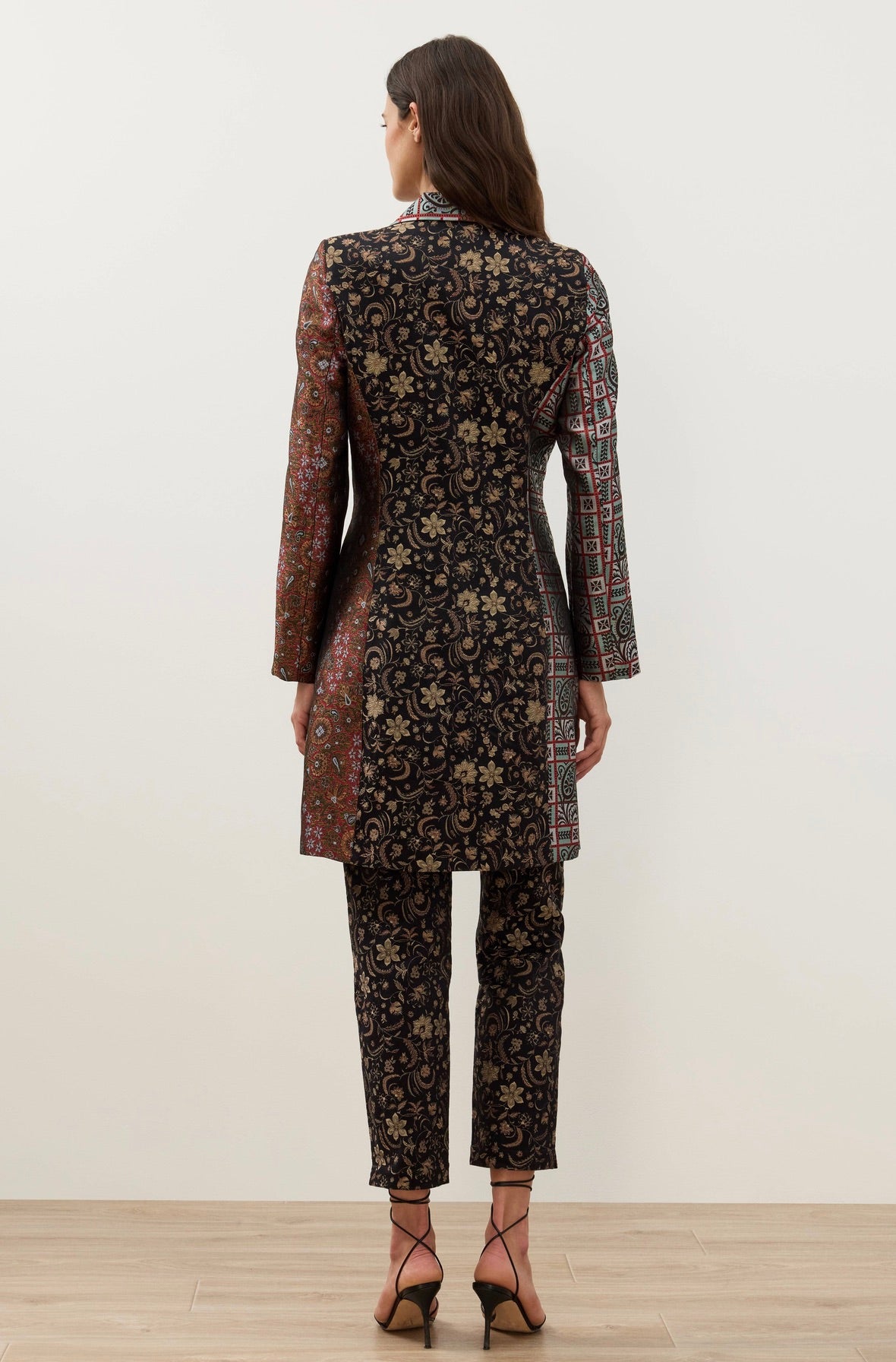 Johnny Was Limited Edition Jacquard Coat, black-back