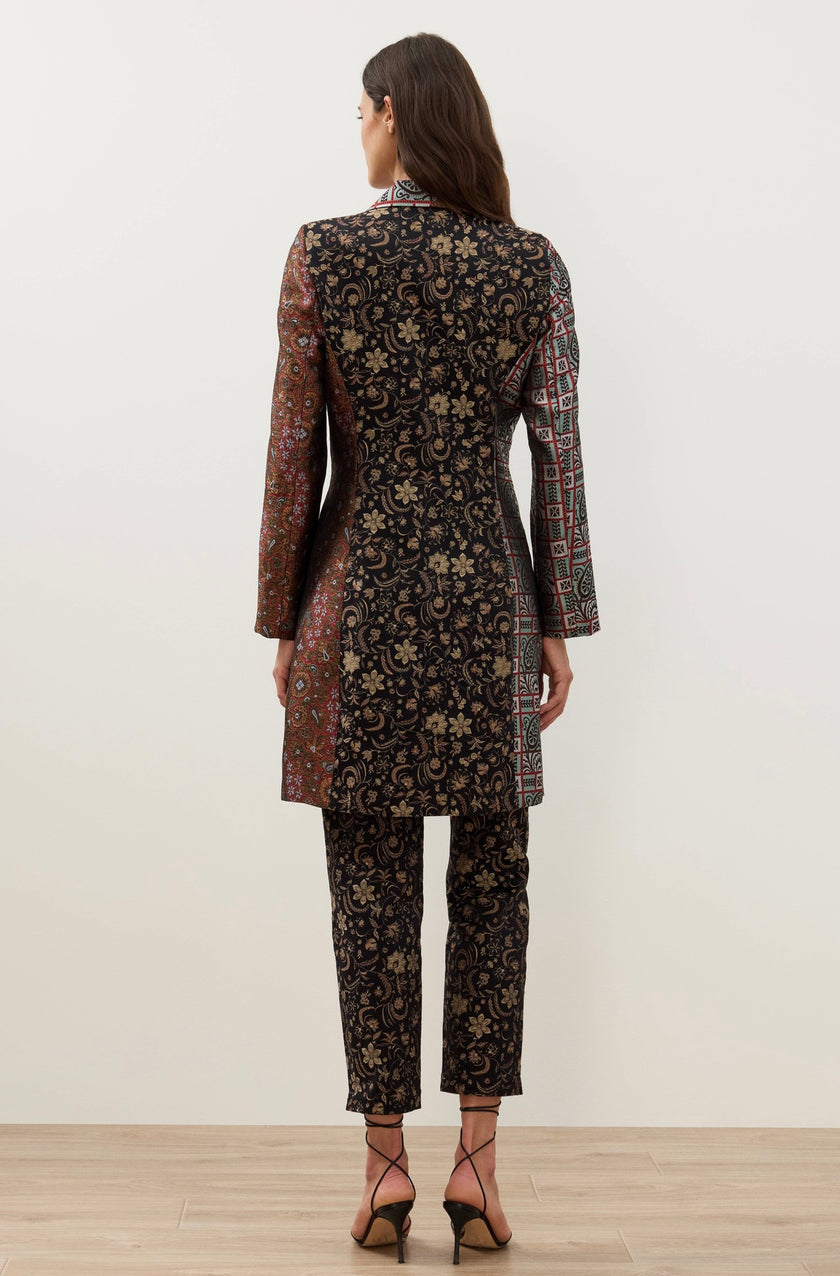 Johnny Was Limited Edition Jacquard Coat, black-back