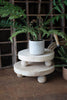 Set of Two Round Wooden Risers with Ball Feet