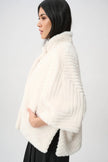 Felicity Faux Fur Cape Jacket, cream-side
