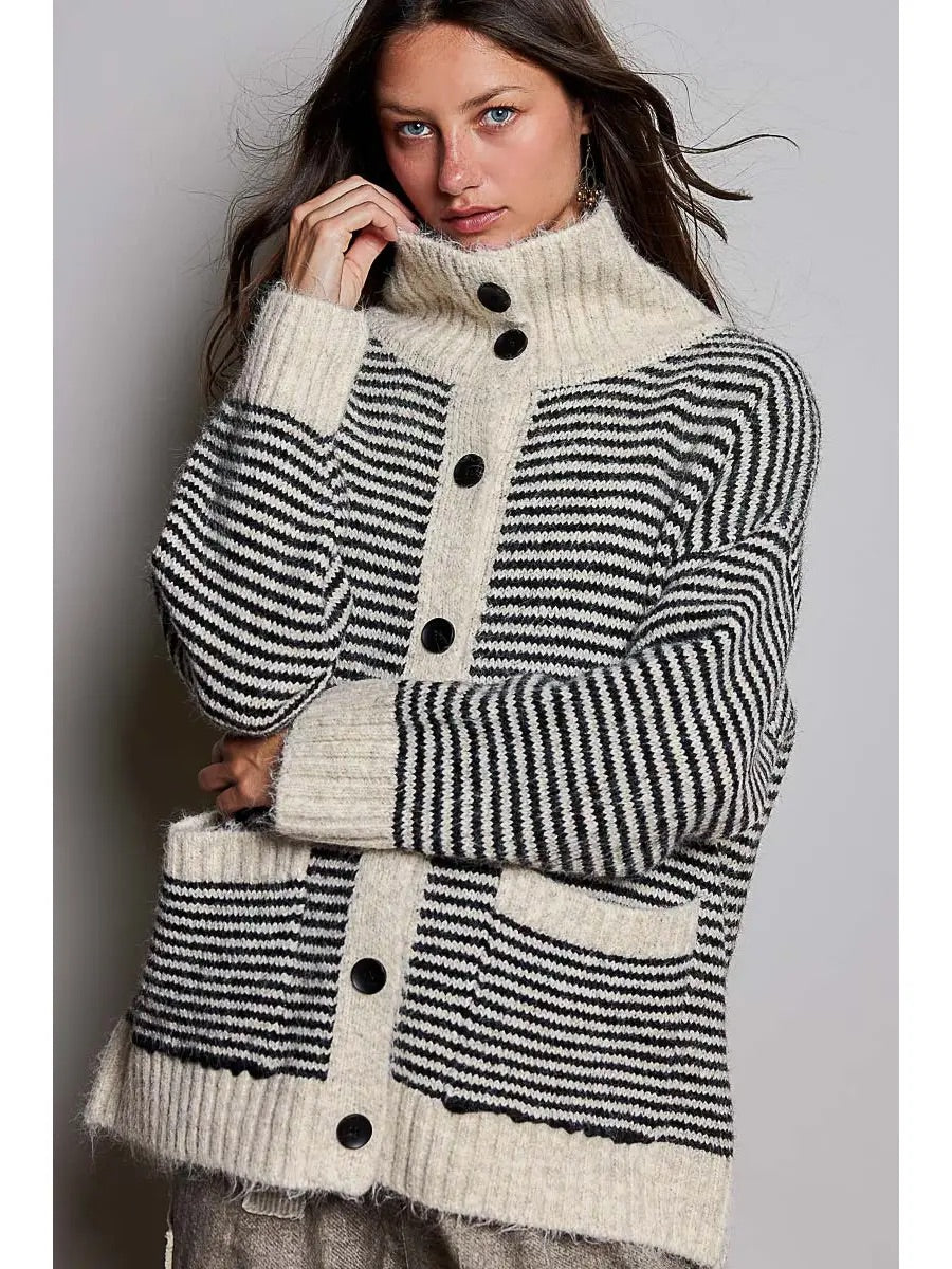 Gabor Button Collar Knit Cardigan