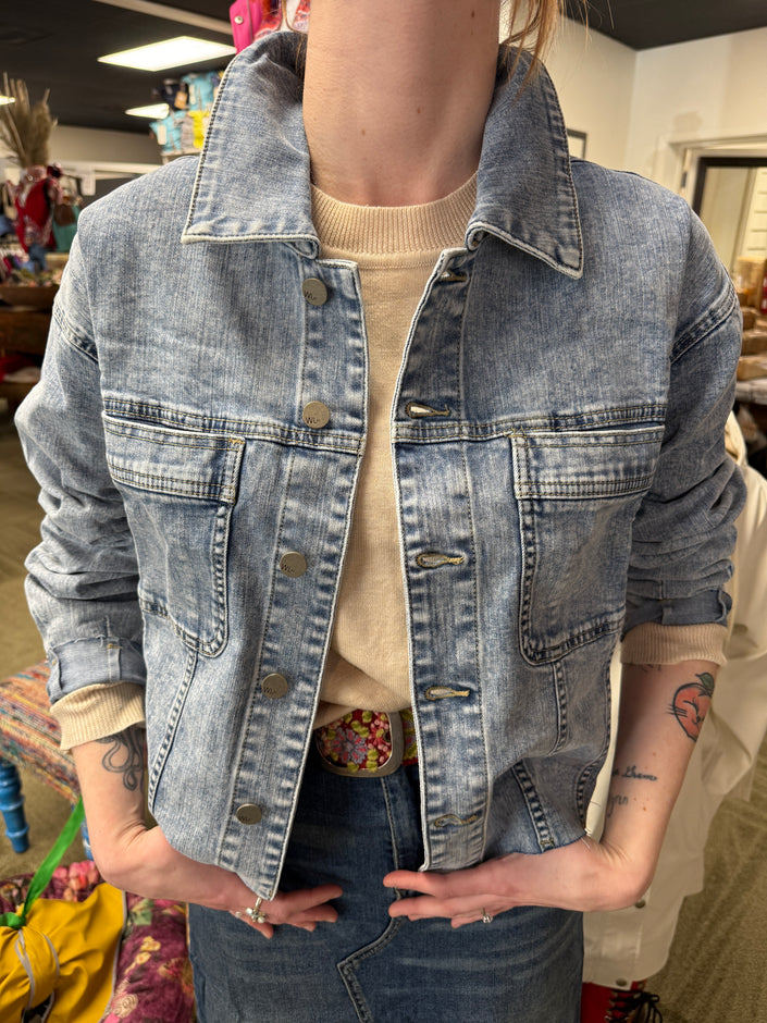 Fetching Boxy Denim Jacket front
