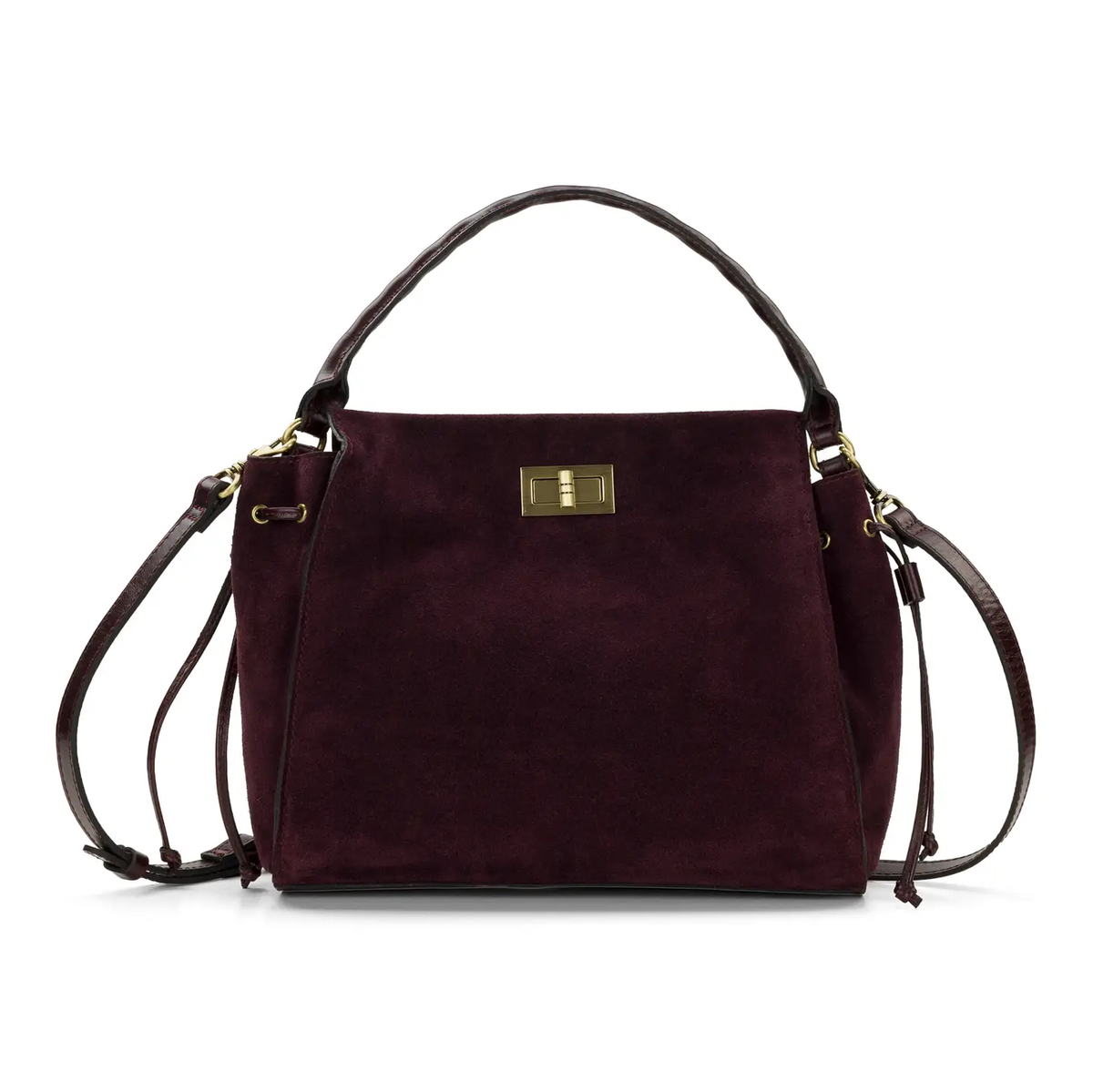 Loenen Top Handle - Suede Leather Plum