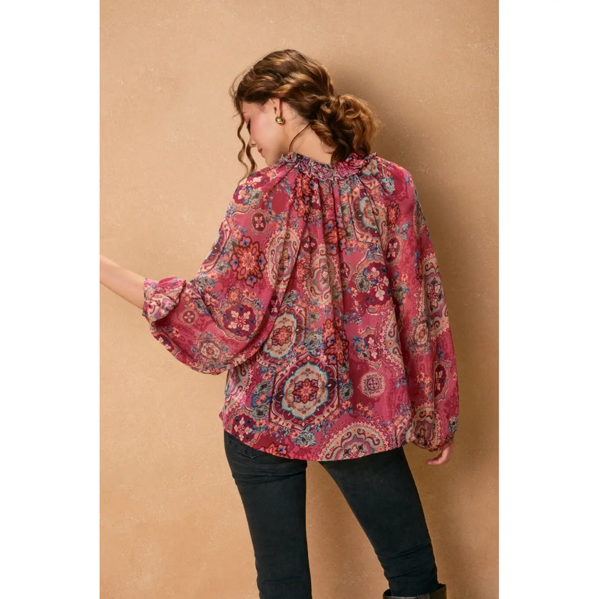 Star Girl Blouse, paisley print-back