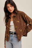 Embroidered Corded Shirt Jacket