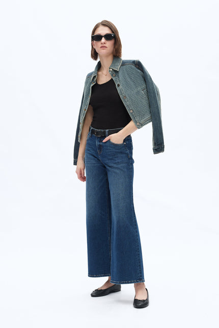 Lisa Mid Rise Wide Leg front/side