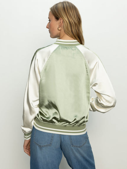 SOUVENIR BOMBER JACKET sage back