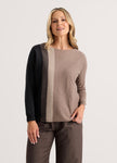 Vertical Line Sweater, walnut-front