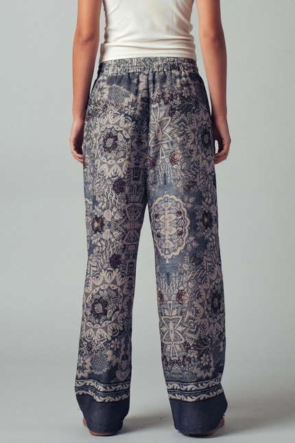 Boho Print Wide Leg Pant - Multi