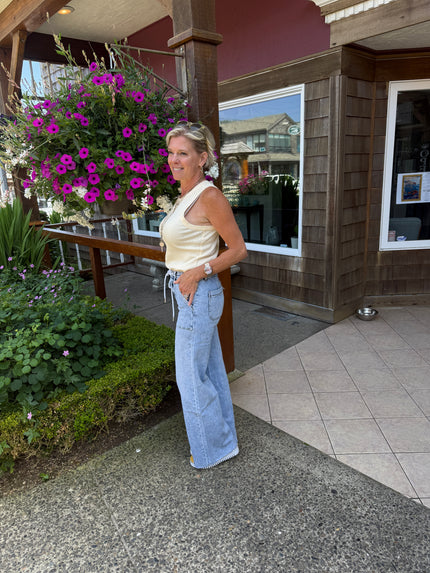 High Rise Drawstring Wide Pant side