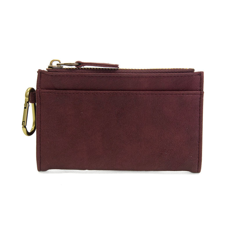 Bobbie Bifold Wallet with Carabiner Aubergine