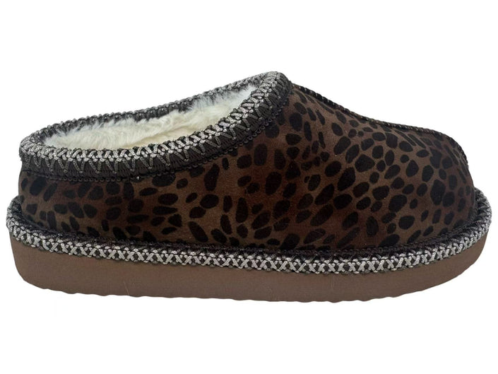 Georgina Cute & Cozy Slipper Tan Leapard