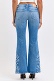 Dolly Flare Fray Patch Denim light wash-back