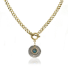 N713-GLD/VS-BD/LAB GOLD TOGGLE GEORGE II LABRADORITE CHARM NECKLACE