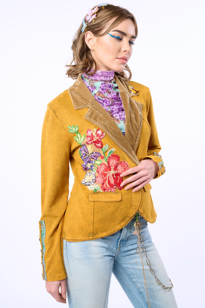 JULIET FRENCH TERRY BLAZER rusted olive side