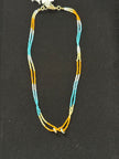 Multi Color Beaded Necklace with Gold Disks nw 26 51