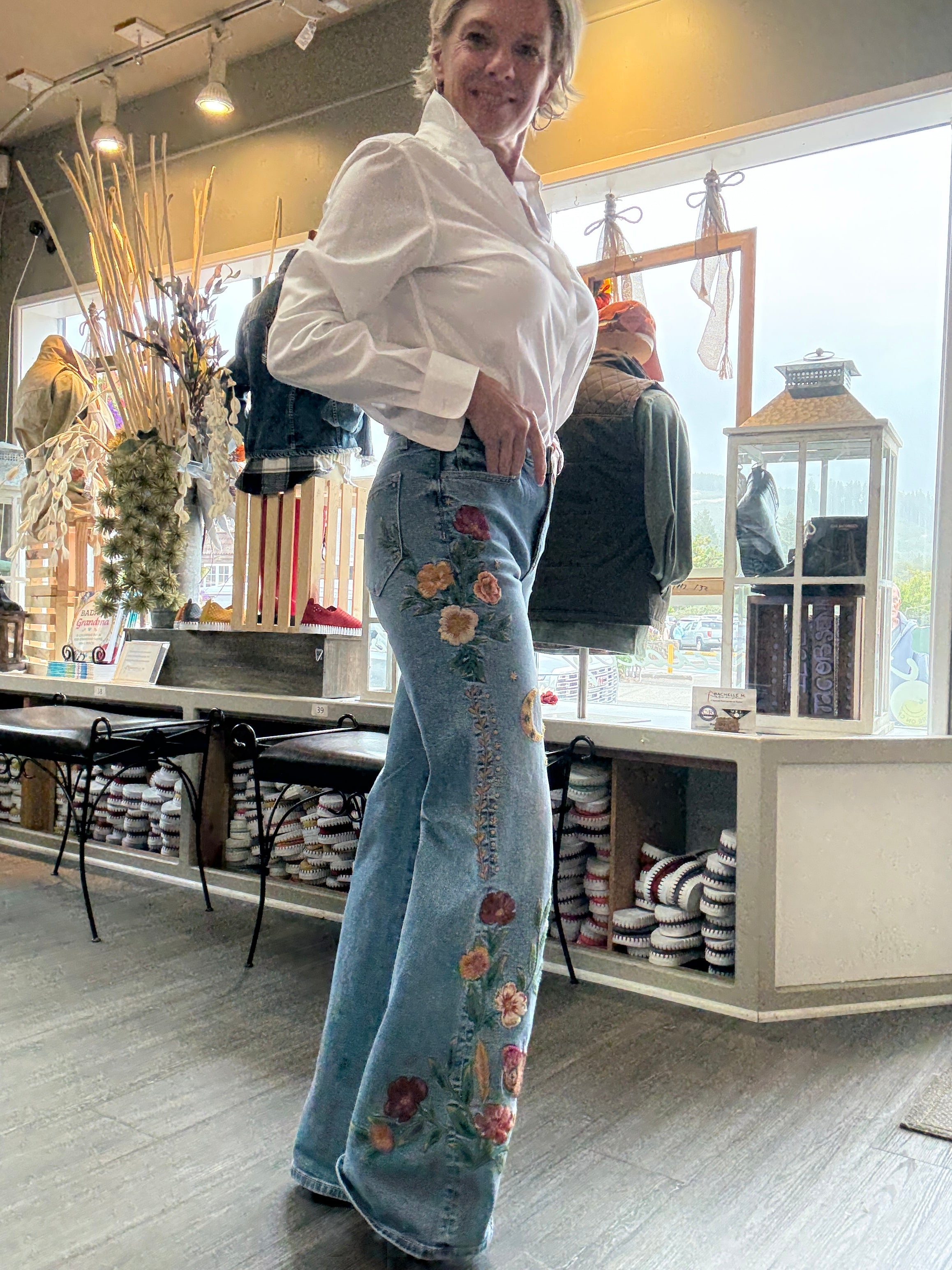 Driftwood Denim CHARLEE X HAZEL HALLUCINATION right leg