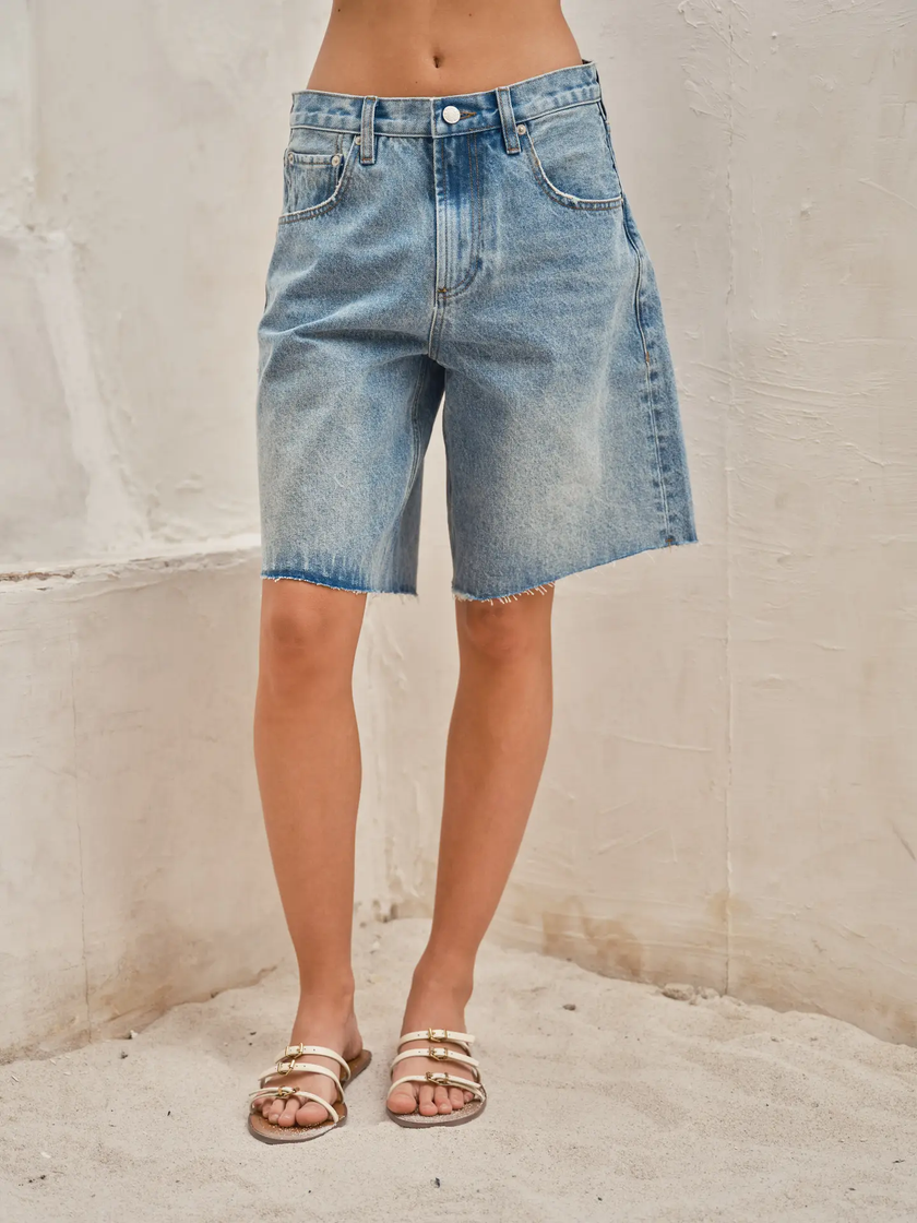 Wide Leg Bermuda Retro Denim Short