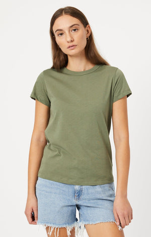 Deep Lichen Green Janet Basic SS Crew T-Shirt