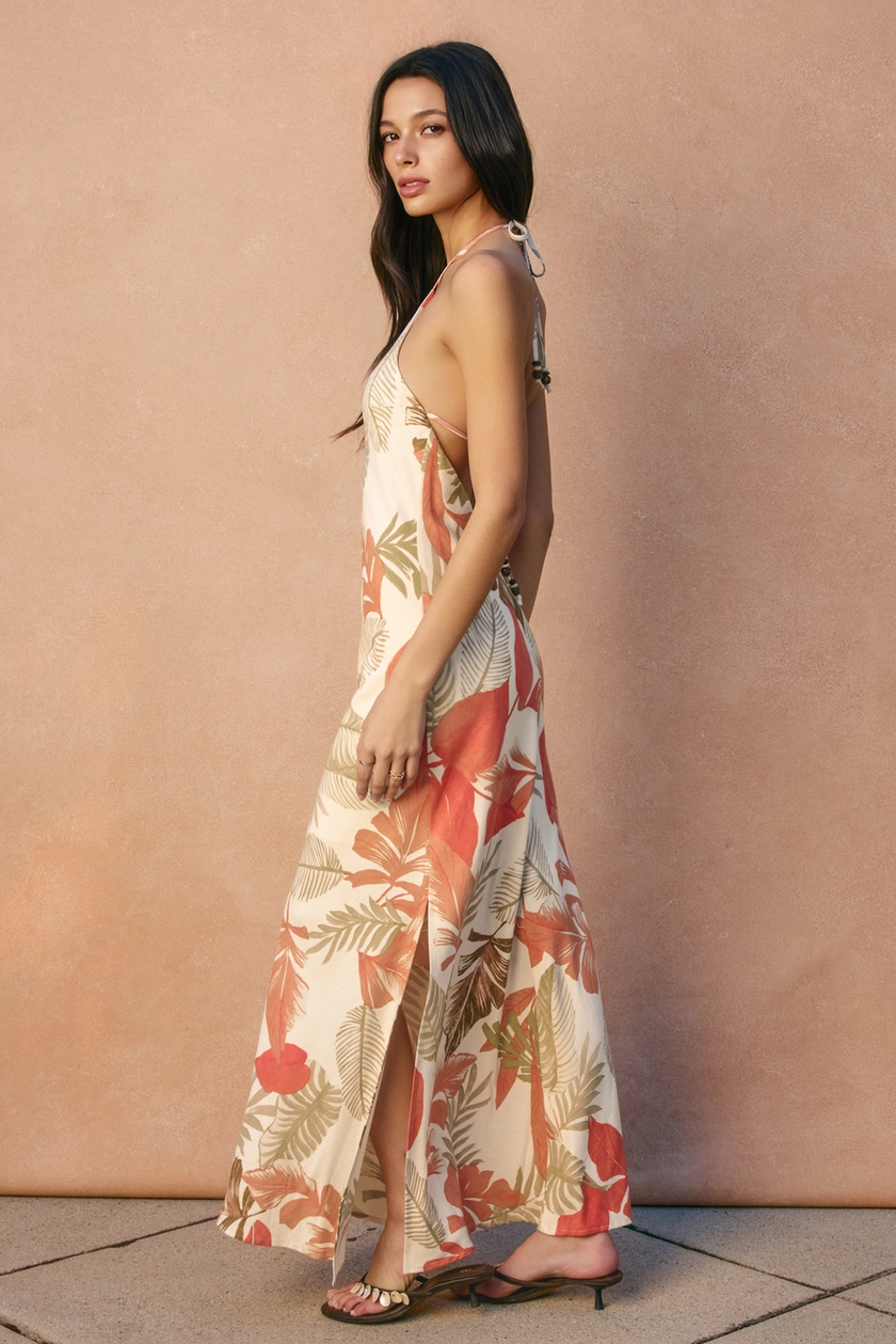 Blush Island Halter Neck Open Back Maxi Dress side