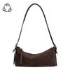 Valeria Recycled Vegan Suede Shoulder Bag, chocolate-front