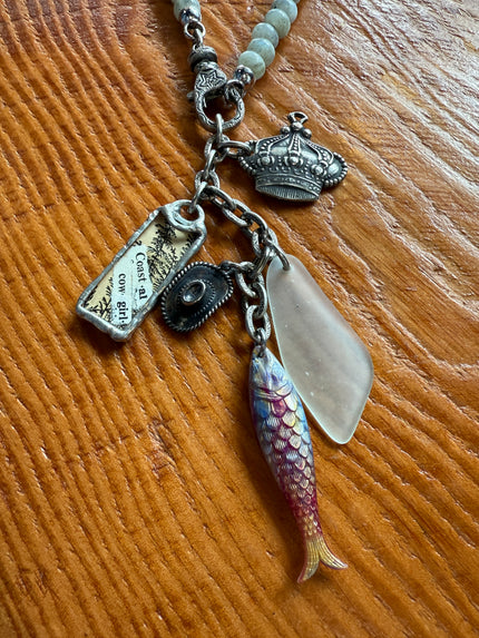 Gone fishing Necklace CLOSE UP