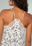 Sarah Natural Floral Racerback Lace Trim Cami back details