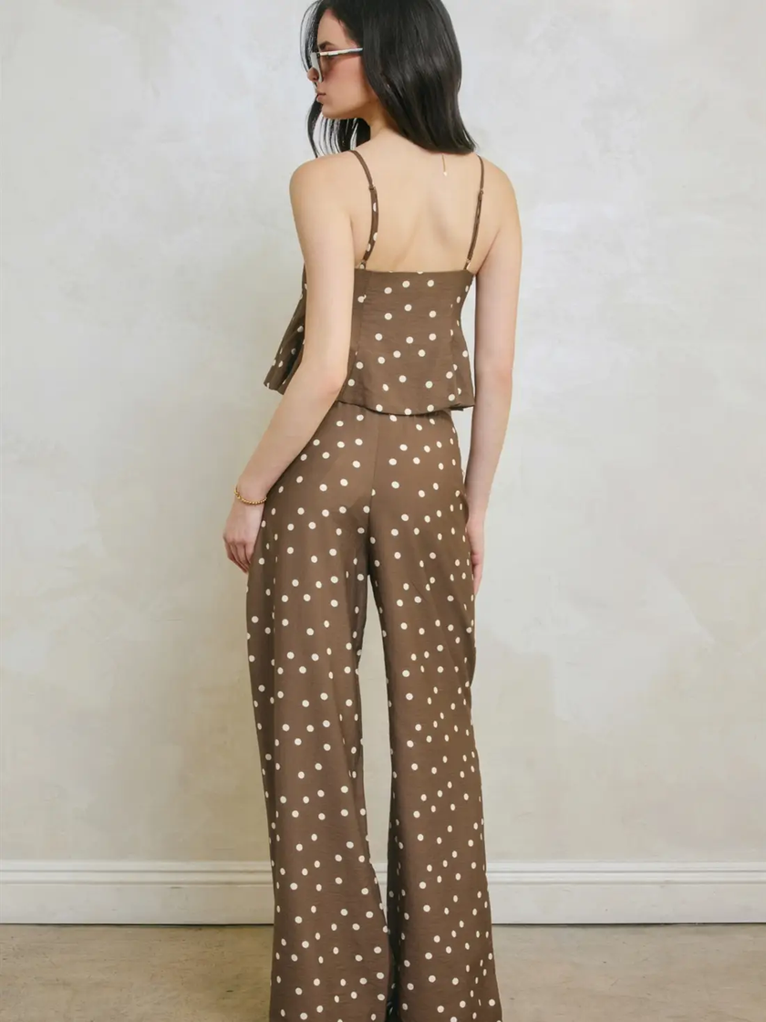 Woven dot print pant