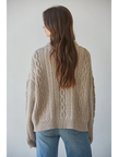 Mindy Cable Knit Mock Dongle Cardigan