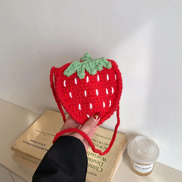 Cute Casual Mini Strawberry Crossbody BAG Red