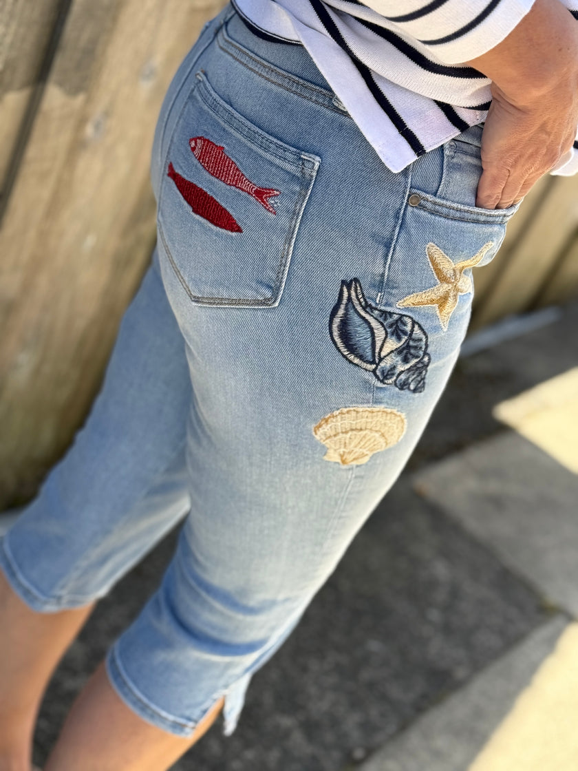 Driftwood CLAMDIGGER X SEASIDE right leg details