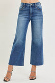 High Rise Crop Wide Creased Jean