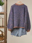 Rodeo Embroidered Fuzzy Knit Cardigan - Blue Multi